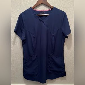 Medium Navy Heart Soul Scrub Top